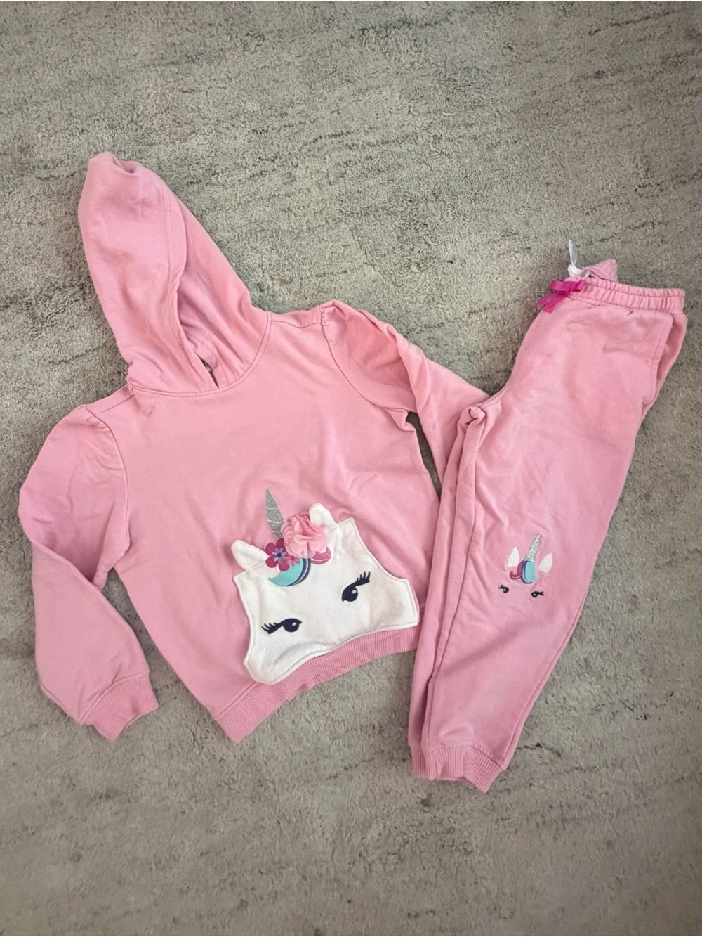 Gymboree Pink Unicorn Hoodie & Joggers Set